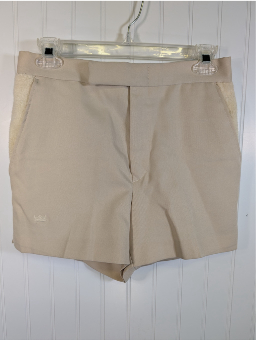 Vintage 70s Sears Terry Cloth Tennis Shorts Khaki Beige Unisex Fits 28 XS S